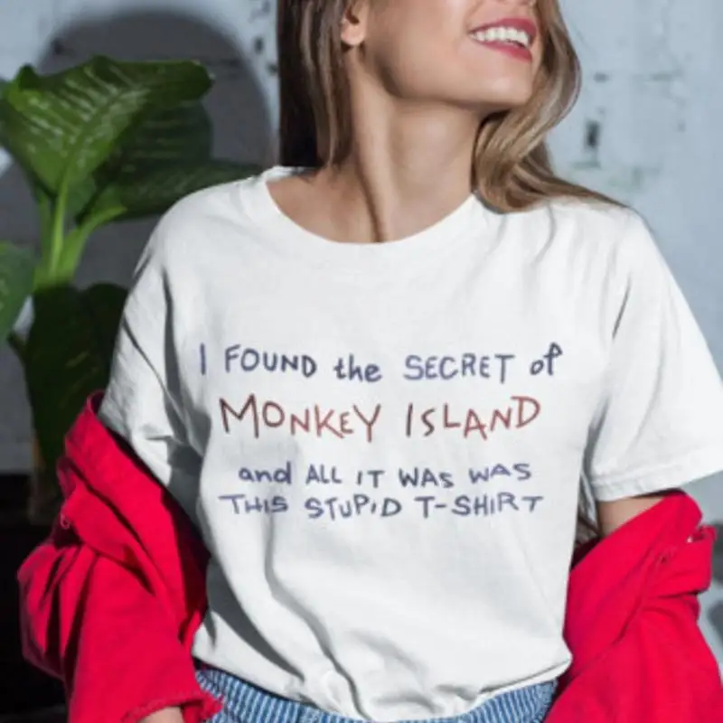 Retro Gaming Island - Monkey Island Gaming T Shirt Stupid