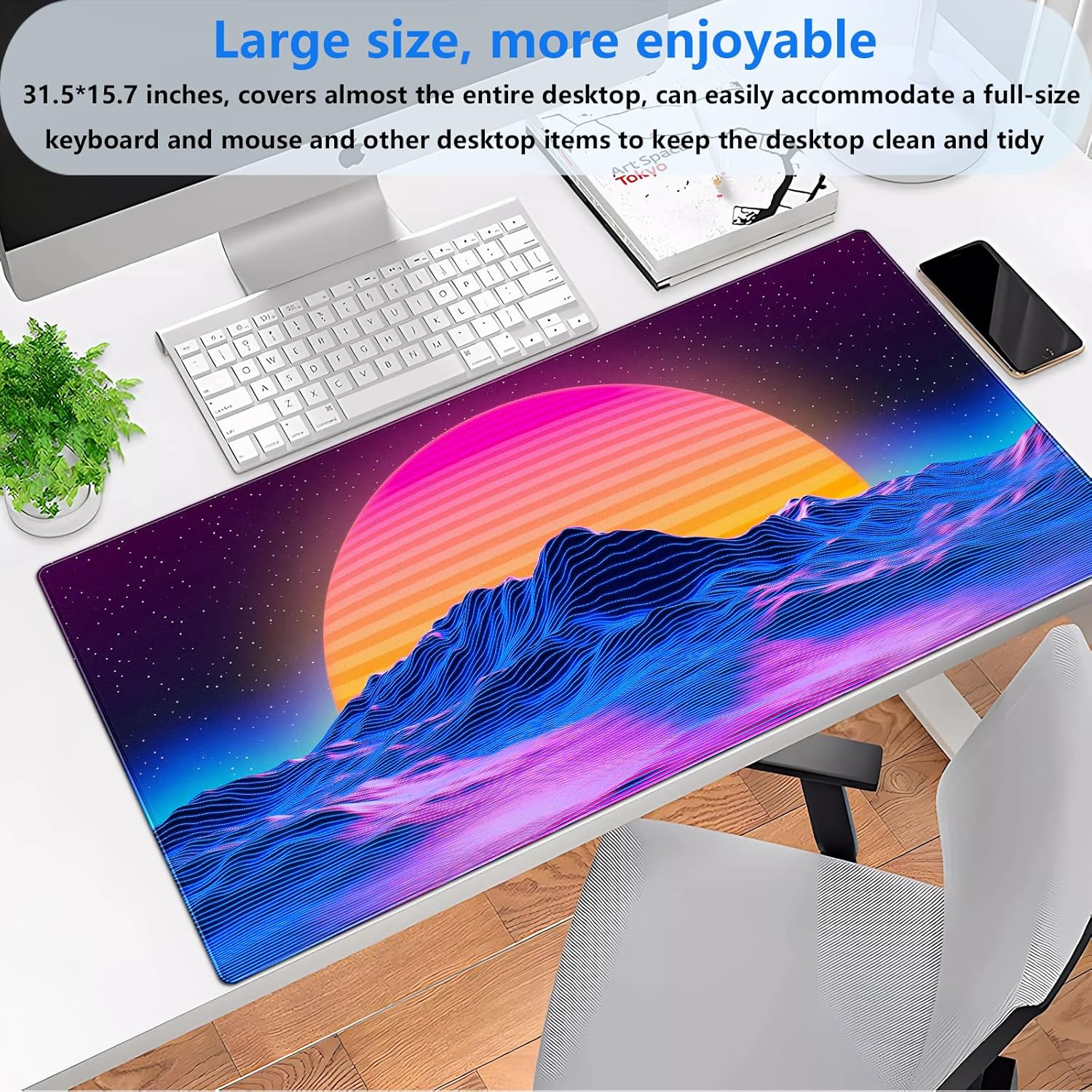 Retro Synthwave Mountain Sun D - огляд і ціна Retro Gaming Desk