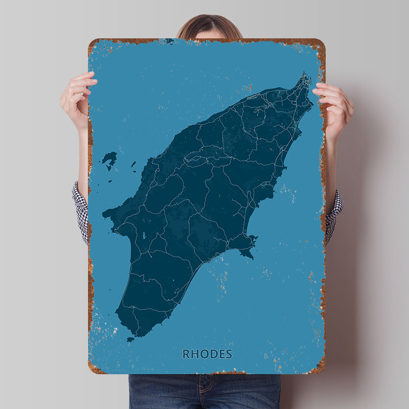 Map of Rhodes Island Poster Cu - огляд і ціна Retro Gaming Island