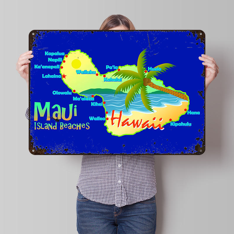 Maui Hawaii Island Beaches Map - огляд і ціна Retro Gaming Island