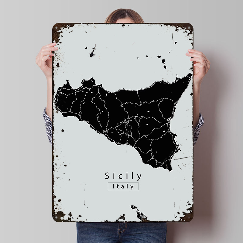 Sicily Island Map Poster Custo - огляд і ціна Retro Gaming Island