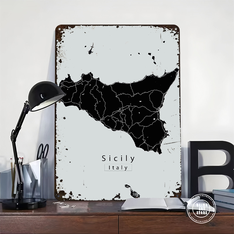 Sicily Island Map Poster Custo - огляд і ціна Retro Gaming Island